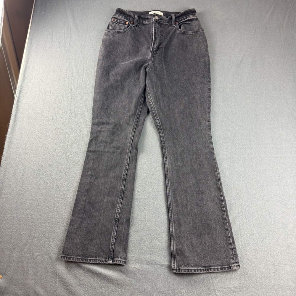 Abercrombie & Fitch Jeans Women's 28/6S Black Curve Love 70s Vintage Flare Dark